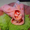 Рулетики из колбасы с крабами и миндалем