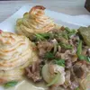 Картофельные пирамидки с грибами.
