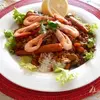 Креветки с овощами