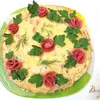 Блинный пирог с капустой и салями