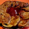 Оладьи с яблоками,орехами и изюмом