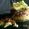 Салат с отварной рыбой и грибами