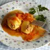 Фаршированный картофель в подливе