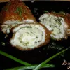 Рулетики из куриной грудки с плавленым сыром и зеленью