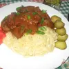 Куриная печень с баклажанами в соусе