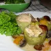 Фаршированные кабачки в соусе из опят и шампиньонов