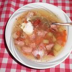 Гороховый суп c копченой рулькой
