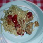 Макароны с индейкой под сырным соусом