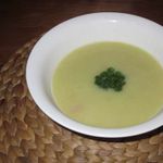 Суп-пюре из лука порея с беконом