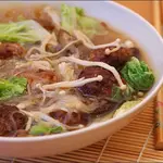 Фунчоза с говядиной и грибами