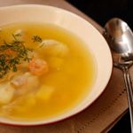 Рыбный суп с креветками