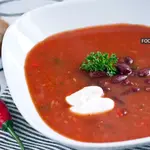 Острый томатный суп с фасолью