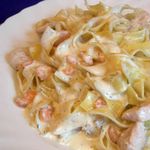 Тальятелле с индейкой и креветками