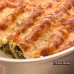Каннелони с сырно-шпинатной начинкой