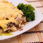 Запеканка с курицей и баклажанами