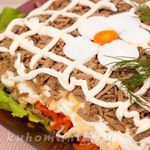 Печеночный салат слоями