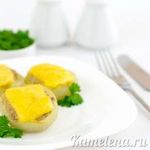 Запеченный лук с мясной начинкой