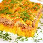 Запеканка с фаршем и рисом