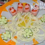 Весёлые сосиски со спагетти