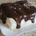 Торт фруктовый без выпечки из печенья