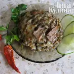 Ризотто с  грибами и красным вином