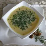 Суп-пюре из плавленых сырков с грибами