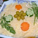 Лёгкий салат с сайрой