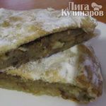 Сладкий грушево-ореховый пирог из слоеного теста