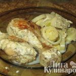 Куриные голени, тушеные в молоке