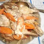 Кролик с овощами в пакете для запекания