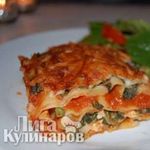 Лазанья с курицей, шпинатом и творогом