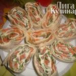Роллы из лаваша с красной рыбой