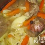 Суп из баранины с яичной лапшой
