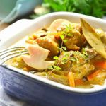 Фрикассе из телятины с лесными грибами