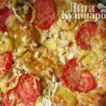 Пицца с беконом и курицей