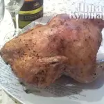Курица на бутылке