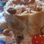 Салат из курицы с блинами