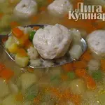 Овощной суп с куриными фрикадельками