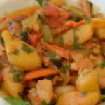Свинина тушеная с овощами