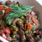 Говядина тушеная с овощами