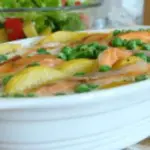 Блюдо: семга в духовке с картошкой