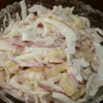 Салат нежность с ветчиной