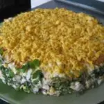 Слоеный салат с курицей