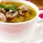 Суп с грибами и фасолью