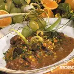 Оленина в апельсиновом соусе