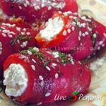 Рулетики из сладкого перца с козьим сыром