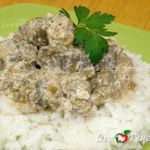 Печень по-строгановски