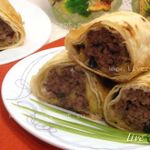 Мясной рулет из лаваша с грибами и сыром