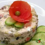 Салат Столичный с курицей и грибами