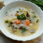 Суп с грибами и плавленным сыром